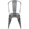 Merrick Lane Banks Indoor/Outdoor Stacking Metal Dining Chair with Single Slat Back and Distressed Powder Coated Finish